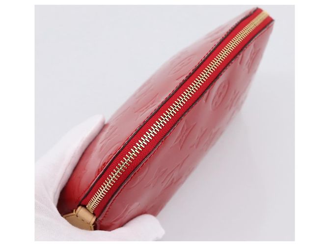 LOUIS VUITTON Monogram Vernis Pochette Cosmetic PM Red M90172 LV Auth mr2955V Rosso - vista 5