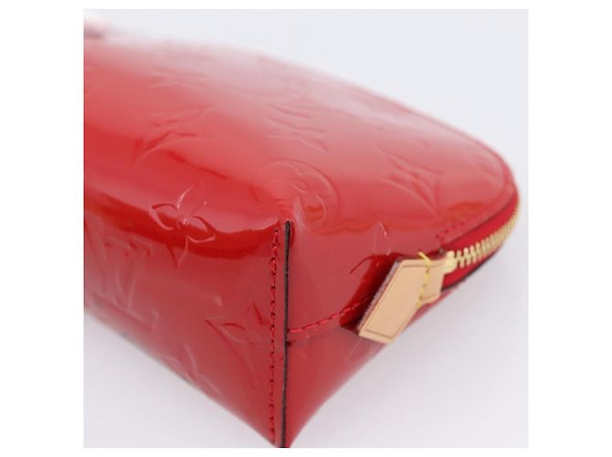 LOUIS VUITTON Monogram Vernis Pochette Cosmetic PM Red M90172 LV Auth mr2955V Rosso - vista 6