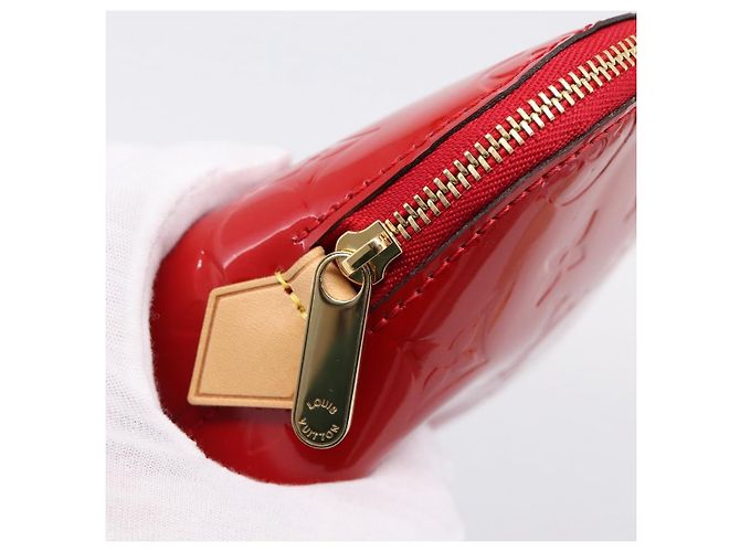 LOUIS VUITTON Monogram Vernis Pochette Cosmetic PM Red M90172 LV Auth mr2955V Rosso - vista 9