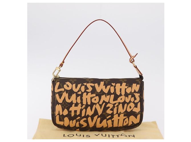LOUIS VUITTON graffiti Pochette Accessoires Pouch M92193 LV Auth ka6305SAV Naranja - vista 12