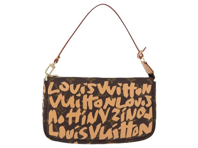 LOUIS VUITTON graffiti Pochette Accessoires Pouch M92193 LV Auth ka6305SAV Naranja - vista 13