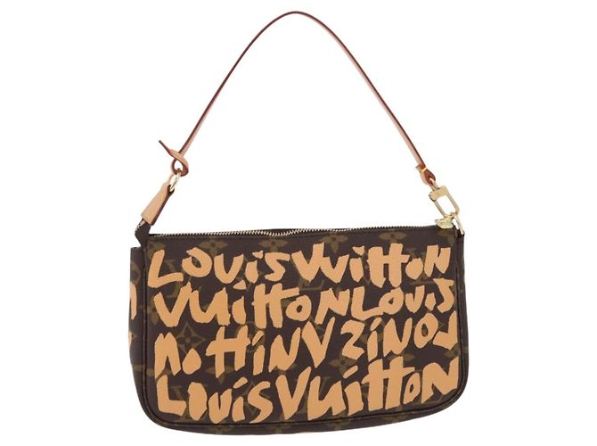 LOUIS VUITTON graffiti Pochette Accessoires Pouch M92193 LV Auth ka6305SAV Naranja - vista 2