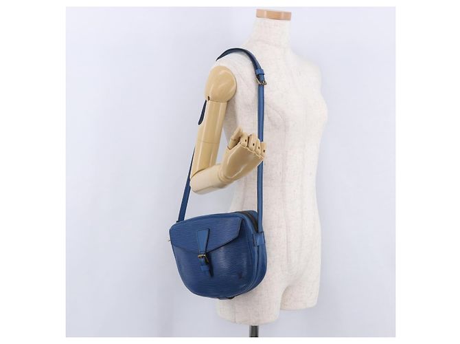 Borsa a tracolla LOUIS VUITTON Epi Jeune Fille MM Blu M52155 LV Auth 202822 - vista 31