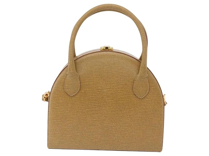 FENDI Handtasche Leder 2way Beige Gold Auth ka6408 Golden - Ansicht 13