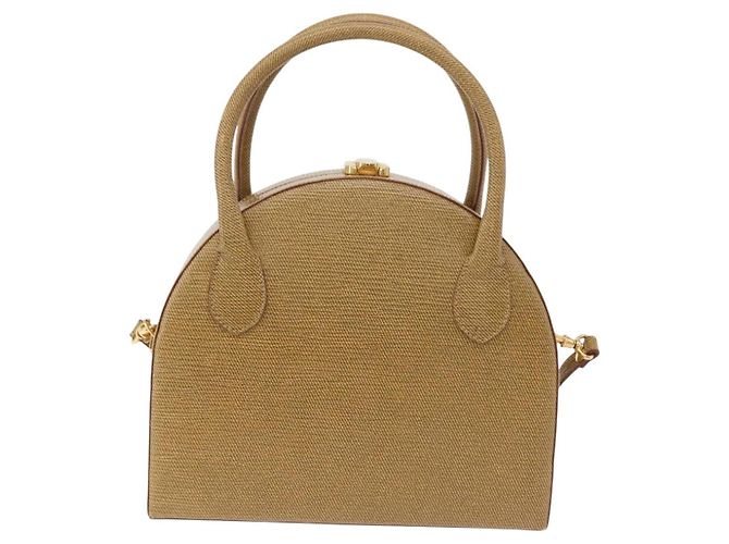 FENDI Handtasche Leder 2way Beige Gold Auth ka6408 Golden - Ansicht 2