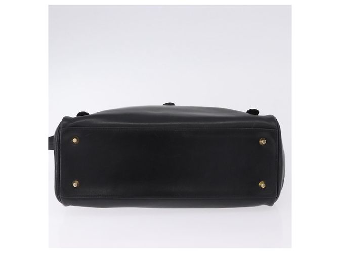 Borsa a mano Christian Dior in pelle 2way Nera Tono Oro Auth 201324 Nero - vista 14