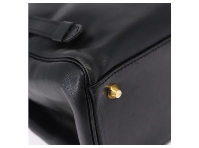 Borsa a mano Christian Dior in pelle 2way Nera Tono Oro Auth 201324 Nero - vista 16
