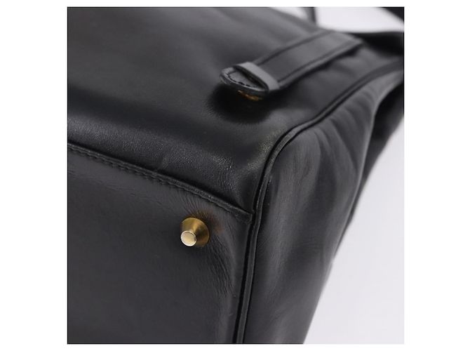 Borsa a mano Christian Dior in pelle 2way Nera Tono Oro Auth 201324 Nero - vista 17