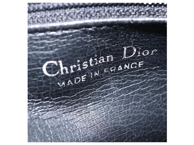 Borsa a mano Christian Dior in pelle 2way Nera Tono Oro Auth 201324 Nero - vista 25