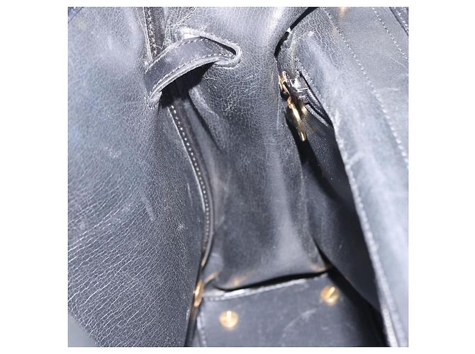 Borsa a mano Christian Dior in pelle 2way Nera Tono Oro Auth 201324 Nero - vista 29