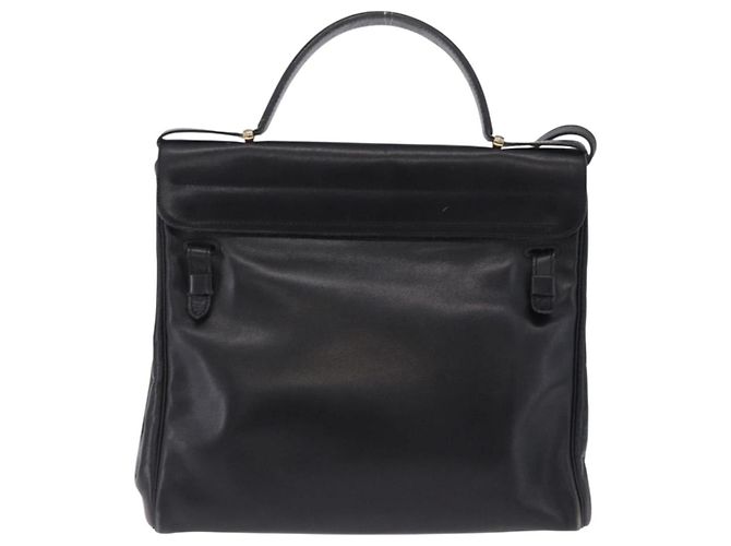 Borsa a mano Christian Dior in pelle 2way Nera Tono Oro Auth 201324 Nero - vista 3
