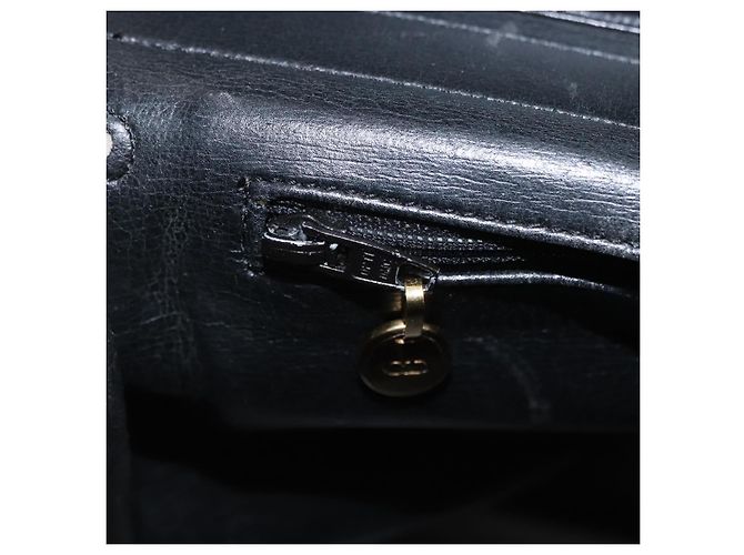 Borsa a mano Christian Dior in pelle 2way Nera Tono Oro Auth 201324 Nero - vista 30
