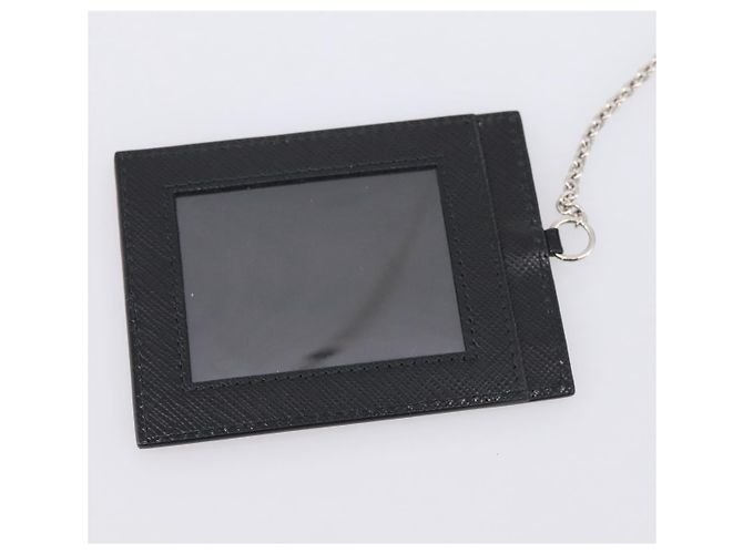 Saffiano Portafoglio lungo PRADA in pelle Safiano nero argento Auth 206067V - vista 25