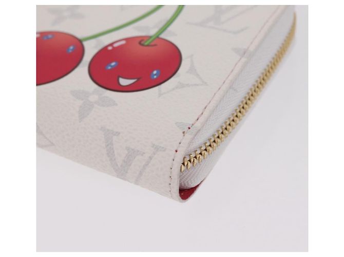 LOUIS VUITTON Monogram Cherry Zippy Long Wallet White M14240 LV Auth 206069SAM Bianco - vista 15
