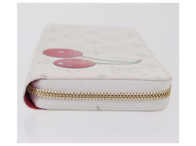 LOUIS VUITTON Monogram Cherry Zippy Long Wallet White M14240 LV Auth 206069SAM Bianco - vista 4