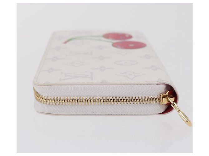 LOUIS VUITTON Monogram Cherry Zippy Long Wallet White M14240 LV Auth 206069SAM Bianco - vista 6
