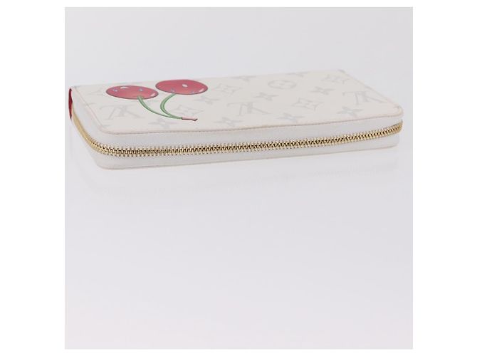 LOUIS VUITTON Monogram Cherry Zippy Long Wallet White M14240 LV Auth 206069SAM Bianco - vista 7
