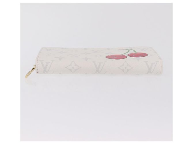 LOUIS VUITTON Monogram Cherry Zippy Long Wallet White M14240 LV Auth 206069SAM Bianco - vista 8