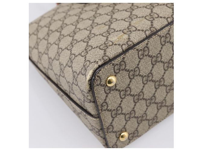 Borsa a Mano GUCCI GG Supreme PVC 2way Beige Tono Oro 409534 Auth gh2344 - vista 15