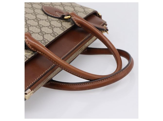 Borsa a Mano GUCCI GG Supreme PVC 2way Beige Tono Oro 409534 Auth gh2344 - vista 7