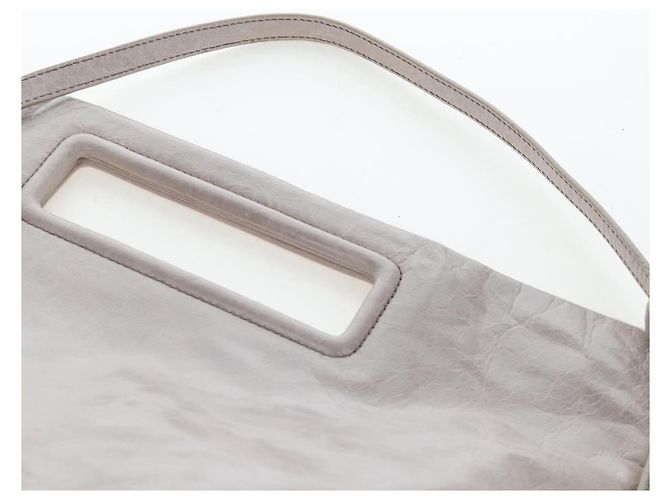 Borsa a tracolla Miu Miu Vitellolux Gray Gold Auth 205975V Marrone D'oro - vista 16