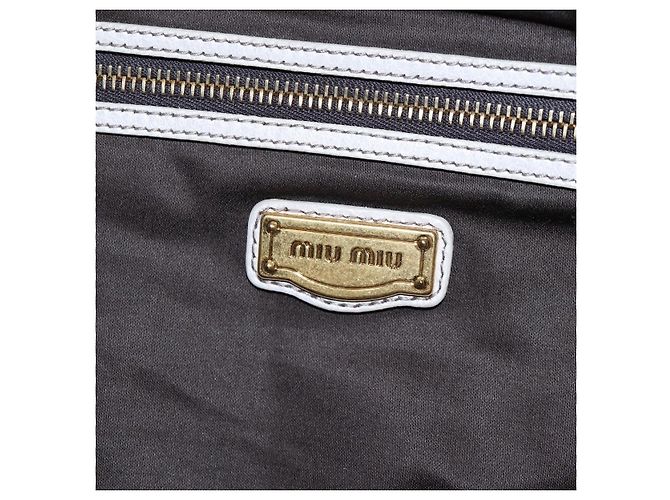 Borsa a tracolla Miu Miu Vitellolux Gray Gold Auth 205975V Marrone D'oro - vista 22