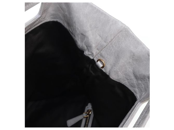 Borsa a tracolla Miu Miu Vitellolux Gray Gold Auth 205975V Marrone D'oro - vista 23