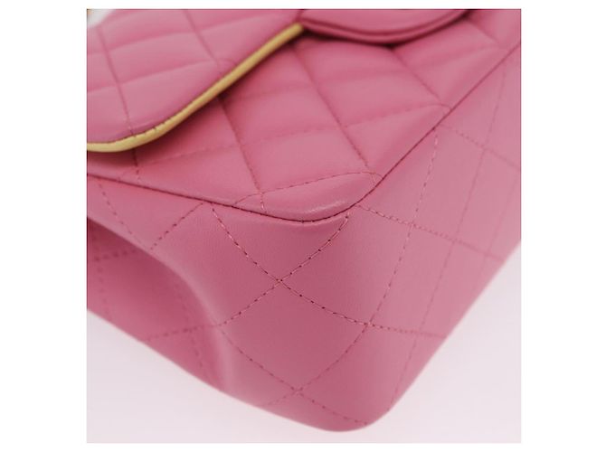 Borsa a tracolla CHANEL Mini Matelasse 20 con catena in pelle d'agnello Pink Gold CC Auth LN219SAM Rosa D'oro - vista 11