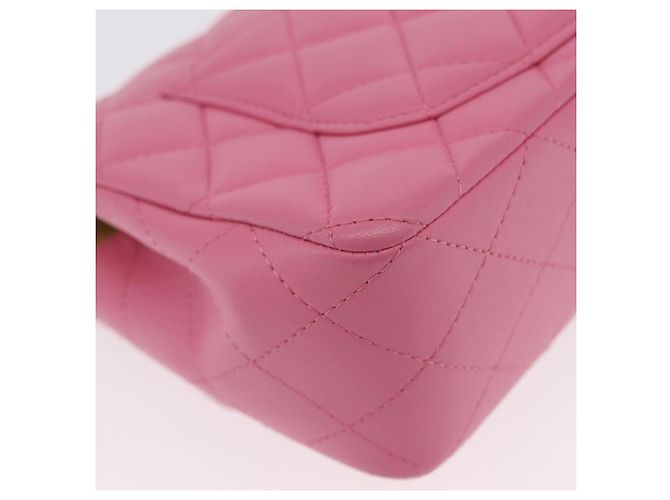 Borsa a tracolla CHANEL Mini Matelasse 20 con catena in pelle d'agnello Pink Gold CC Auth LN219SAM Rosa D'oro - vista 13