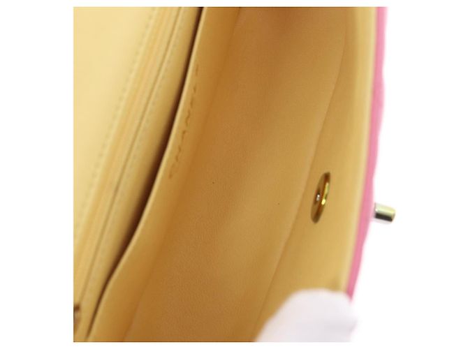 Borsa a tracolla CHANEL Mini Matelasse 20 con catena in pelle d'agnello Pink Gold CC Auth LN219SAM Rosa D'oro - vista 22