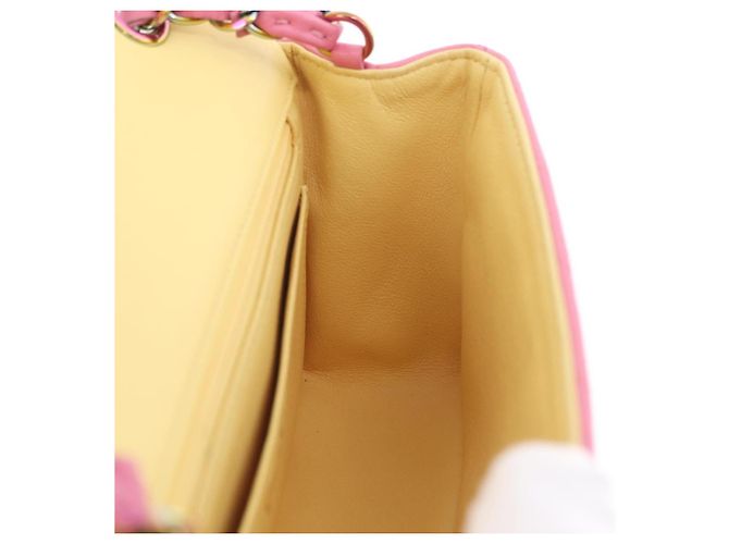 Borsa a tracolla CHANEL Mini Matelasse 20 con catena in pelle d'agnello Pink Gold CC Auth LN219SAM Rosa D'oro - vista 23