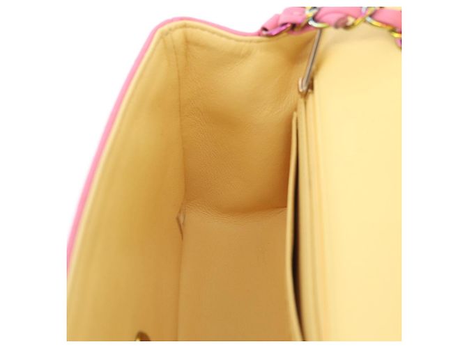 Borsa a tracolla CHANEL Mini Matelasse 20 con catena in pelle d'agnello Pink Gold CC Auth LN219SAM Rosa D'oro - vista 24