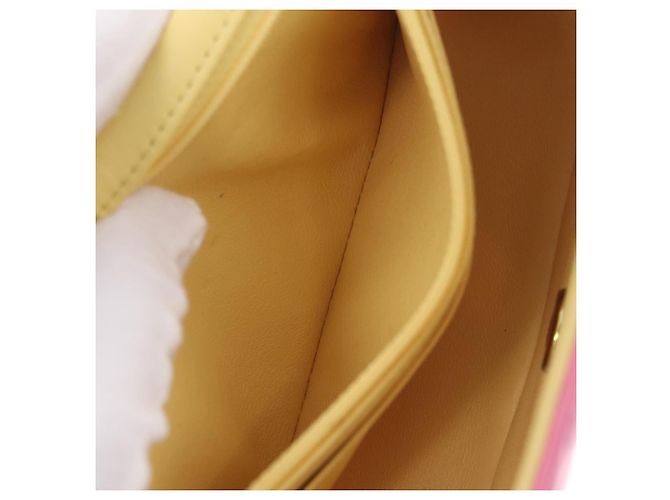 Borsa a tracolla CHANEL Mini Matelasse 20 con catena in pelle d'agnello Pink Gold CC Auth LN219SAM Rosa D'oro - vista 26