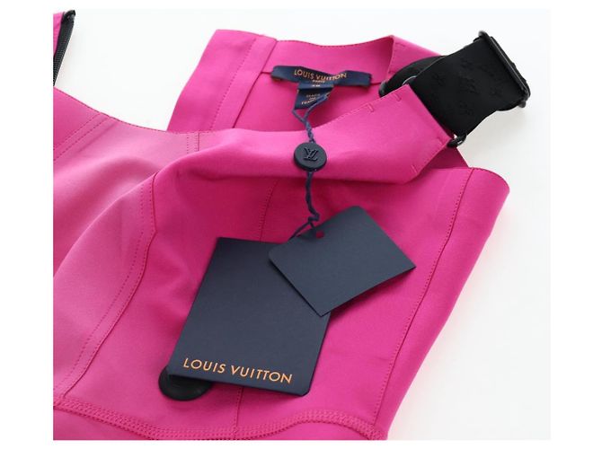 Abito Tank LOUIS VUITTON Abito camicia pezzo unico Nylon 38 Rosa LV Auth 203730M - vista 13