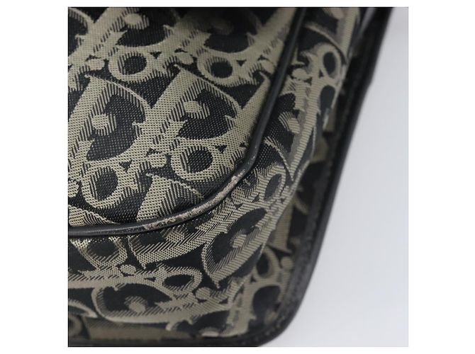 Borsa a tracolla Christian Dior Trotter Canvas Nero Oro Auth 206120V D'oro - vista 11