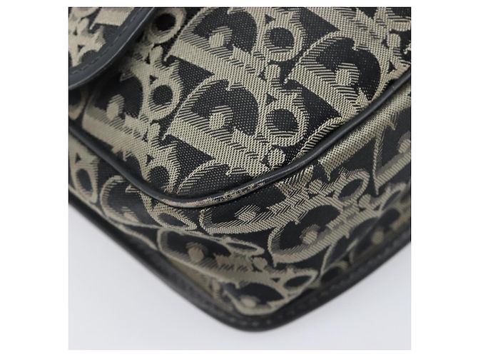 Borsa a tracolla Christian Dior Trotter Canvas Nero Oro Auth 206120V D'oro - vista 12