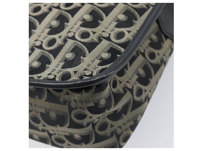 Borsa a tracolla Christian Dior Trotter Canvas Nero Oro Auth 206120V D'oro - vista 13