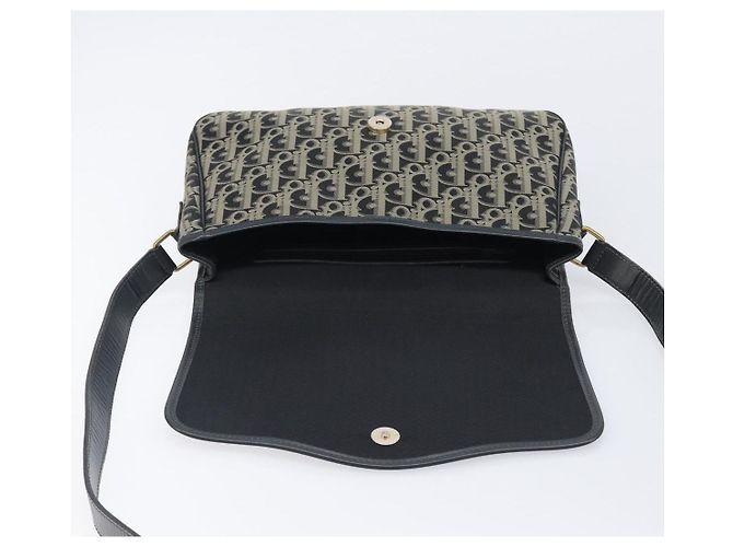 Borsa a tracolla Christian Dior Trotter Canvas Nero Oro Auth 206120V D'oro - vista 16