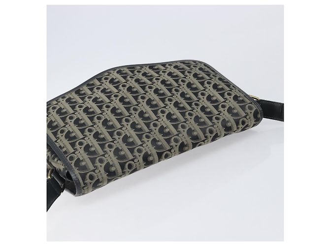 Borsa a tracolla Christian Dior Trotter Canvas Nero Oro Auth 206120V D'oro - vista 6