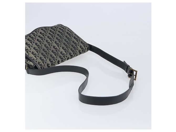 Borsa a tracolla Christian Dior Trotter Canvas Nero Oro Auth 206120V D'oro - vista 7
