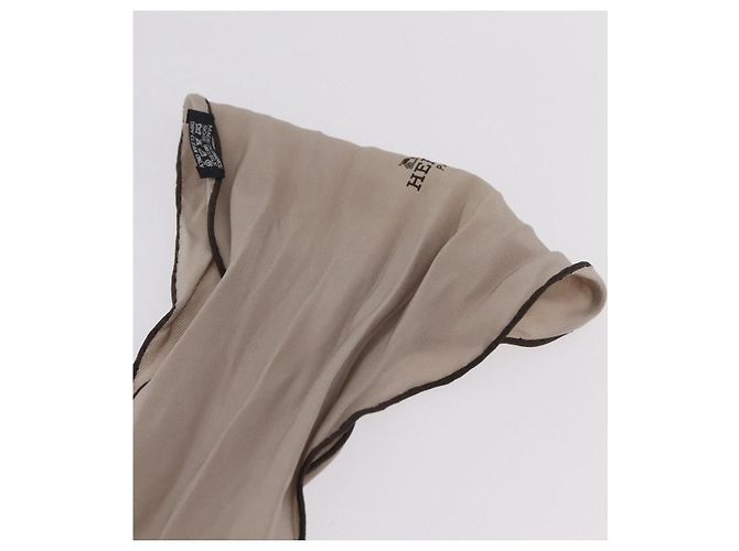 Hermès Foulard Twilly HERMES in seta Beige Auth bs37313 - vista 5