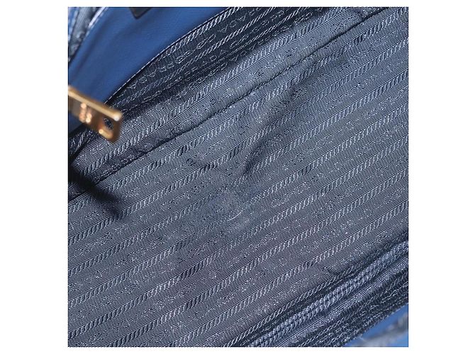 Borsa PRADA Galleria Saffiano 2way Blue Gold Auth 203895A D'oro - vista 11