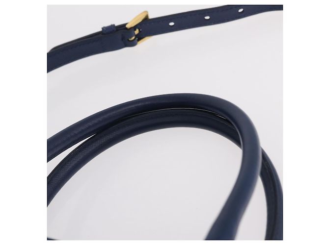 Borsa PRADA Galleria Saffiano 2way Blue Gold Auth 203895A D'oro - vista 15
