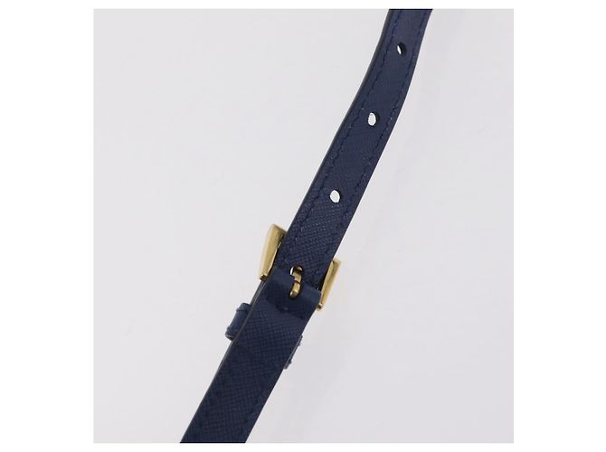 Borsa PRADA Galleria Saffiano 2way Blue Gold Auth 203895A D'oro - vista 17