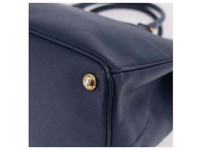 Borsa PRADA Galleria Saffiano 2way Blue Gold Auth 203895A D'oro - vista 19