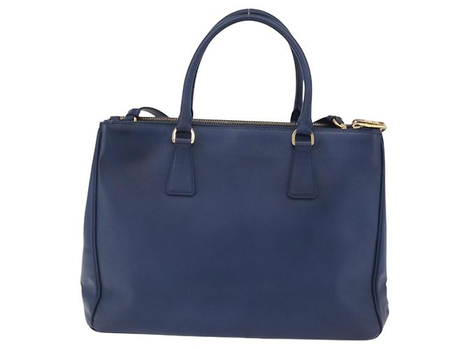 Borsa PRADA Galleria Saffiano 2way Blue Gold Auth 203895A D'oro - vista 2