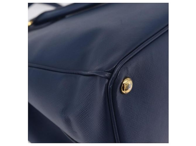 Borsa PRADA Galleria Saffiano 2way Blue Gold Auth 203895A D'oro - vista 20