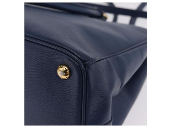 Borsa PRADA Galleria Saffiano 2way Blue Gold Auth 203895A D'oro - vista 21