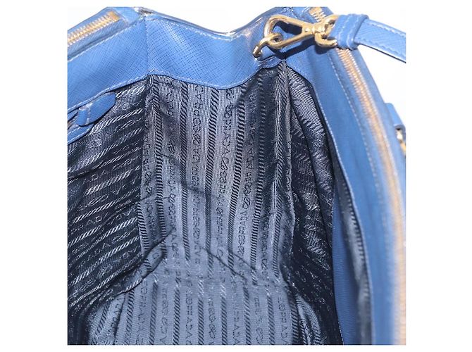 Borsa PRADA Galleria Saffiano 2way Blue Gold Auth 203895A D'oro - vista 24