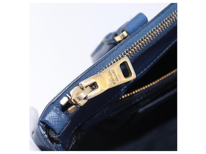 Borsa PRADA Galleria Saffiano 2way Blue Gold Auth 203895A D'oro - vista 29